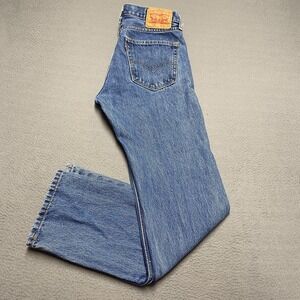Levis 505 Jeans Mens 32x34 Blue Straight Leg 100% Cotton Denim Medium Wash Pants